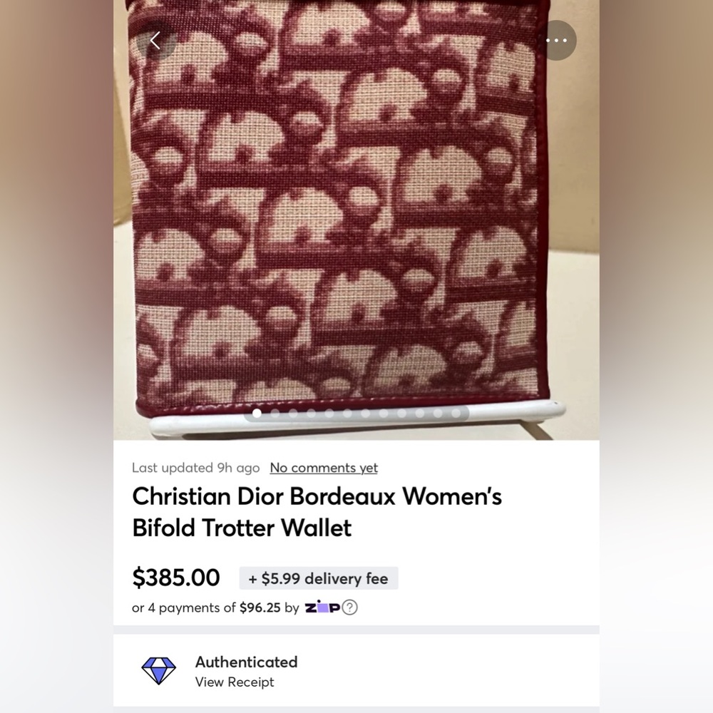 Christian Dior Bordeaux Women’s Bifold Trotter Wallet - Picture 13 of 13